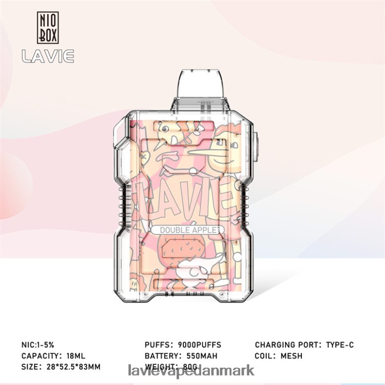 Lavie Vape Købe - LAVIE NIO BOX 9000 pust dobbelt æble 42P60T195