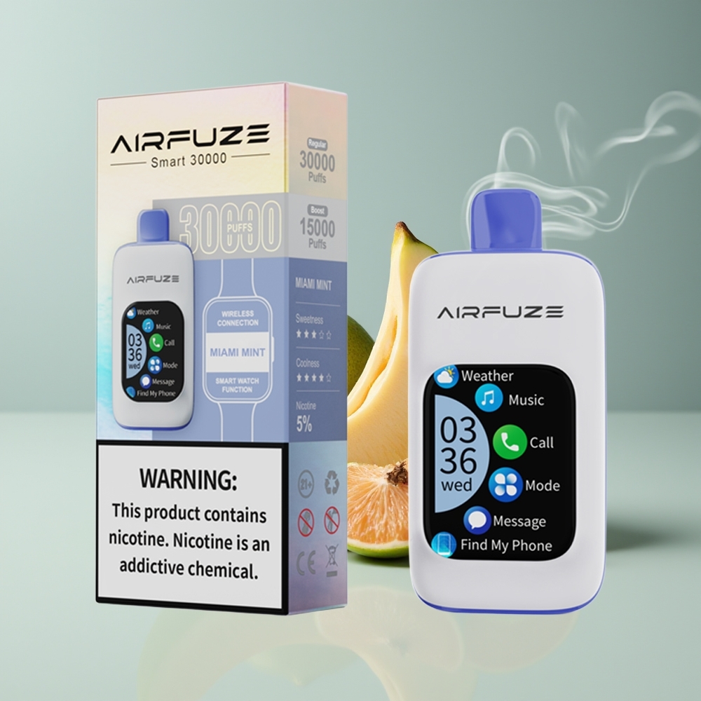 AirFuze Smart 30000 Puffs 2.01\"TFT Engros Danmark Disposable Vape Miami Mynte
