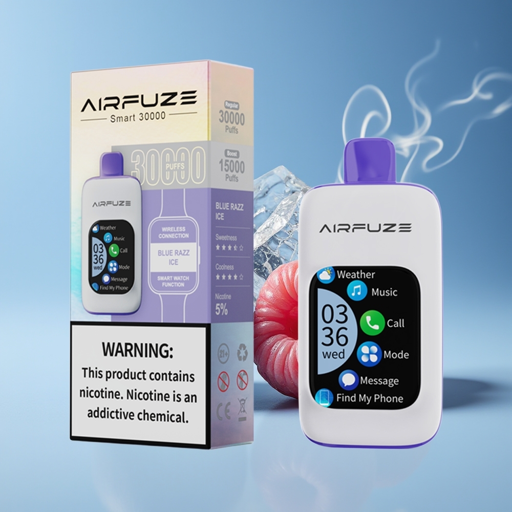 AirFuze Smart 30000 Puffs Engros Danmark Blå Hindbær Is med Type-C Opladning