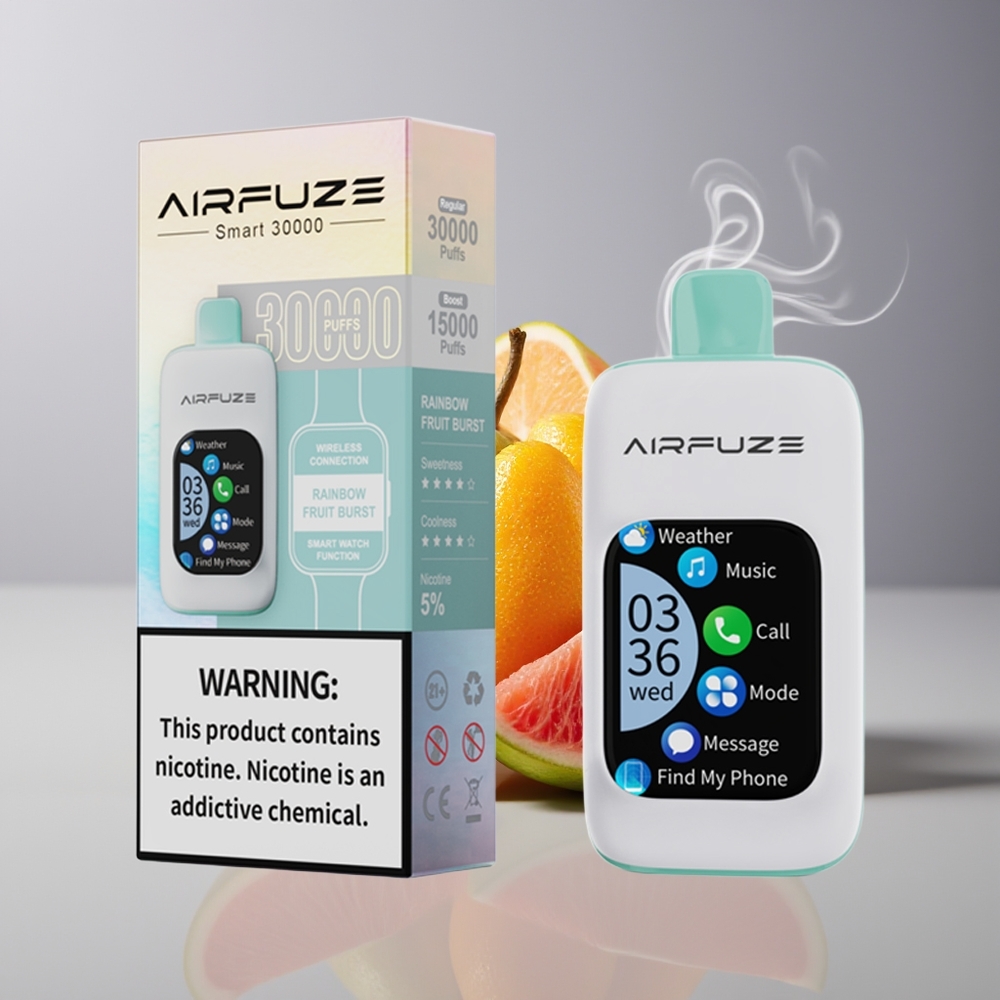 AirFuze Smart 30000 Puffs Engros Danmark Regnbue Frugt Eksplosion med Touch Skærm
