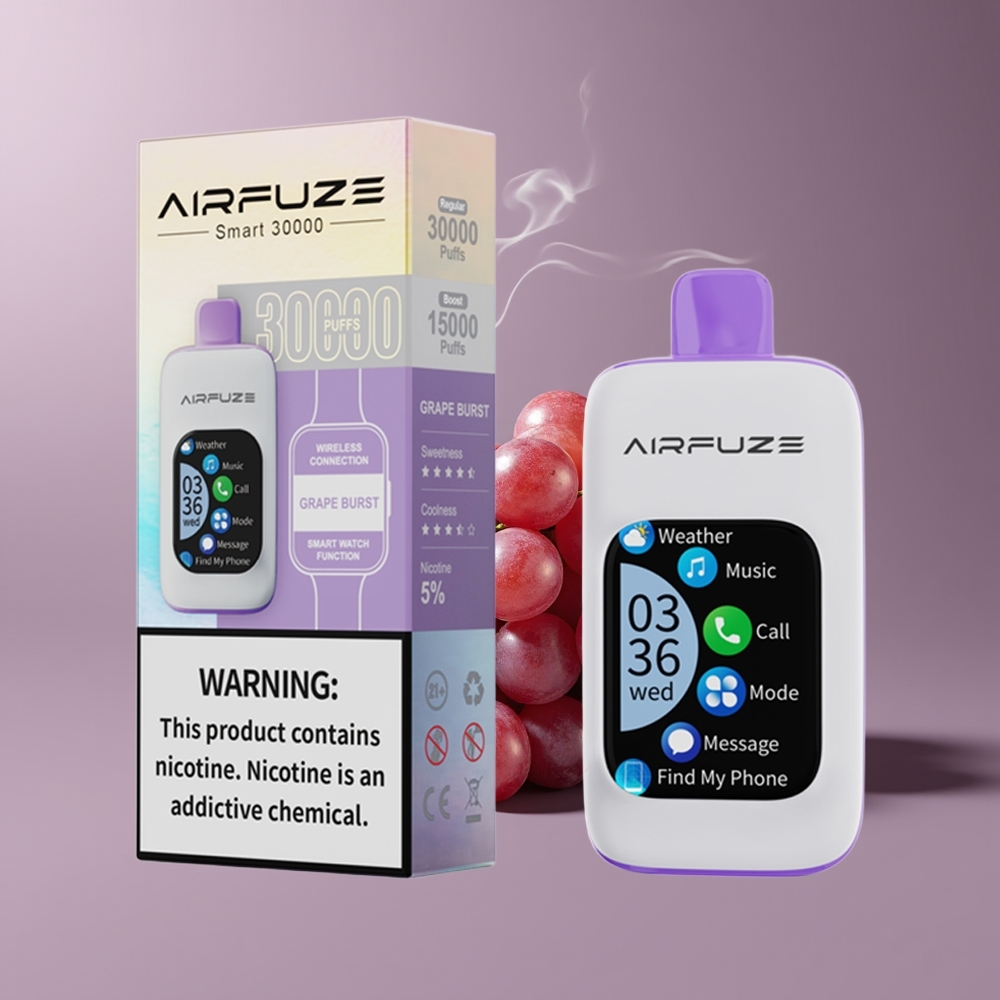 AirFuze Smart 30000 Puffs Type-C Disposable Vape Grape Burst Engros Danmark
