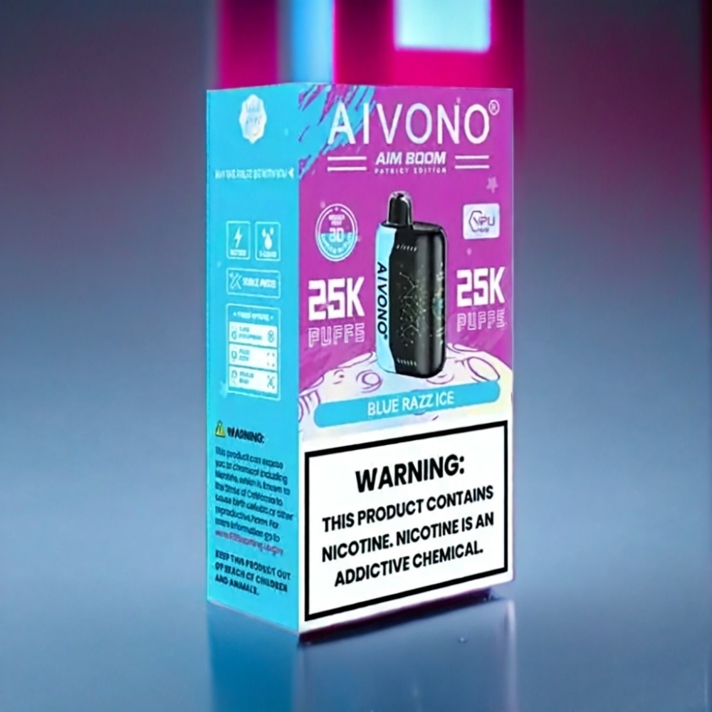 Aivono AIM BOOM 25000 Puffs Blå Hindbær Is 650mAh Engros Danmark