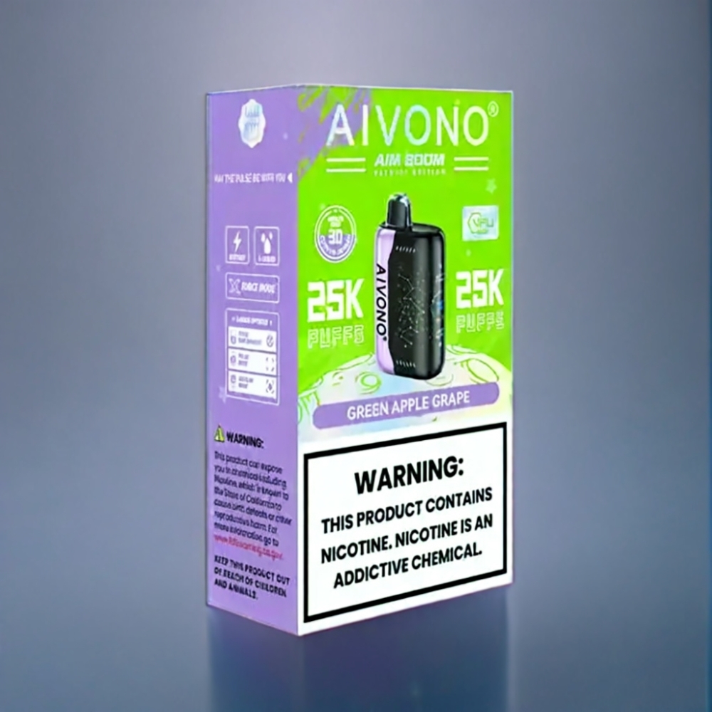 Aivono AIM BOOM 25000 Puffs Grøn Æble Drue 650mAh Engros Danmark