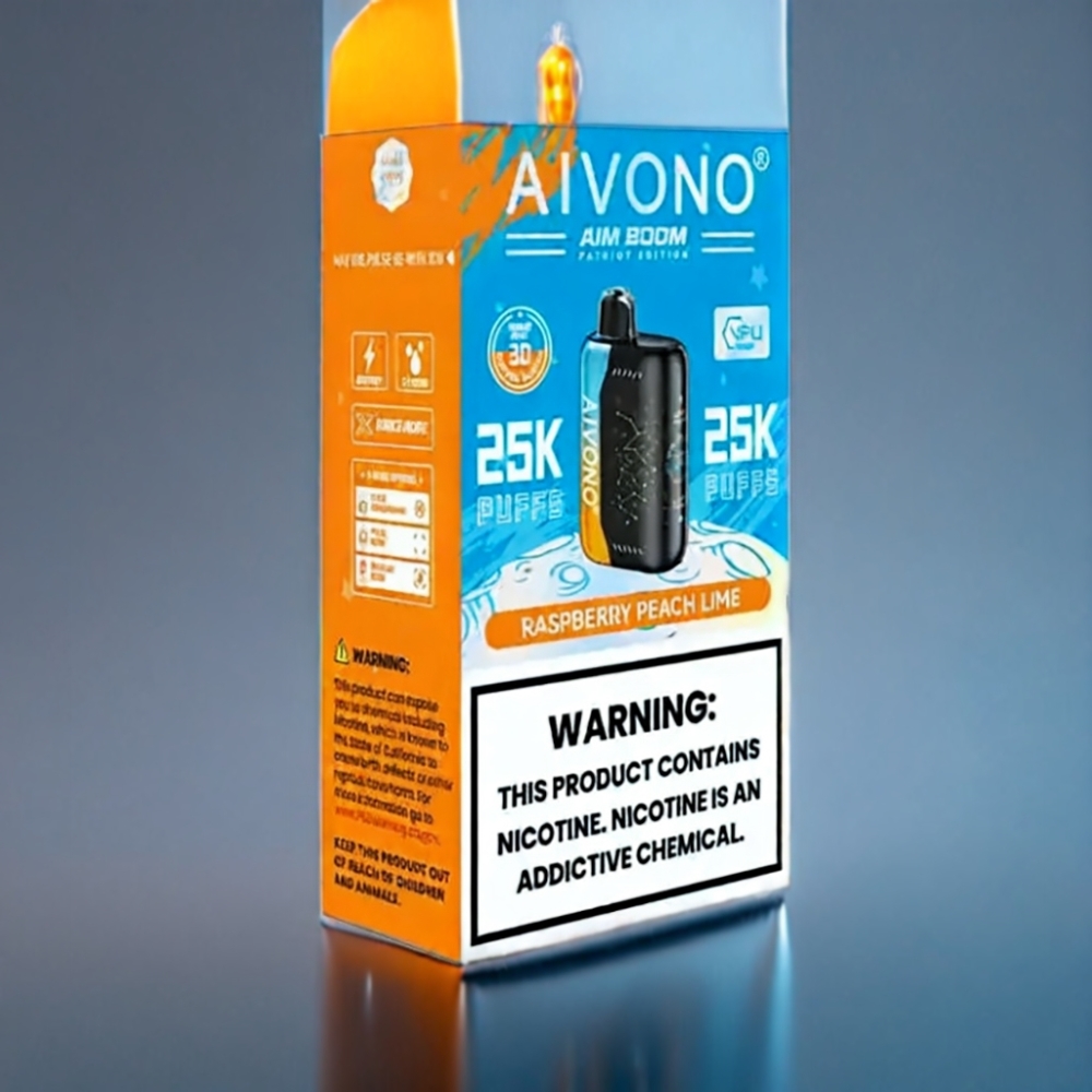 Aivono AIM BOOM 25000 Puffs Hindbær Fersken Lime 650mAh Engros Danmark
