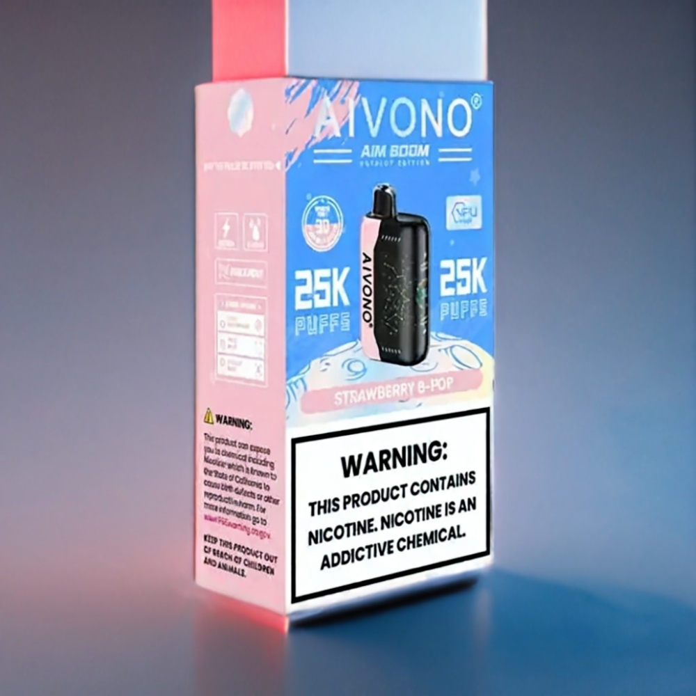 Aivono AIM BOOM 25000 Puffs Jordbær B Pop 650mAh Engros Danmark