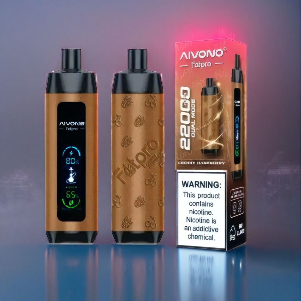 Aivono AIM FATPRO 22000 Puffs Kirsebær Hindbær Engros Danmark 5% Nicotine