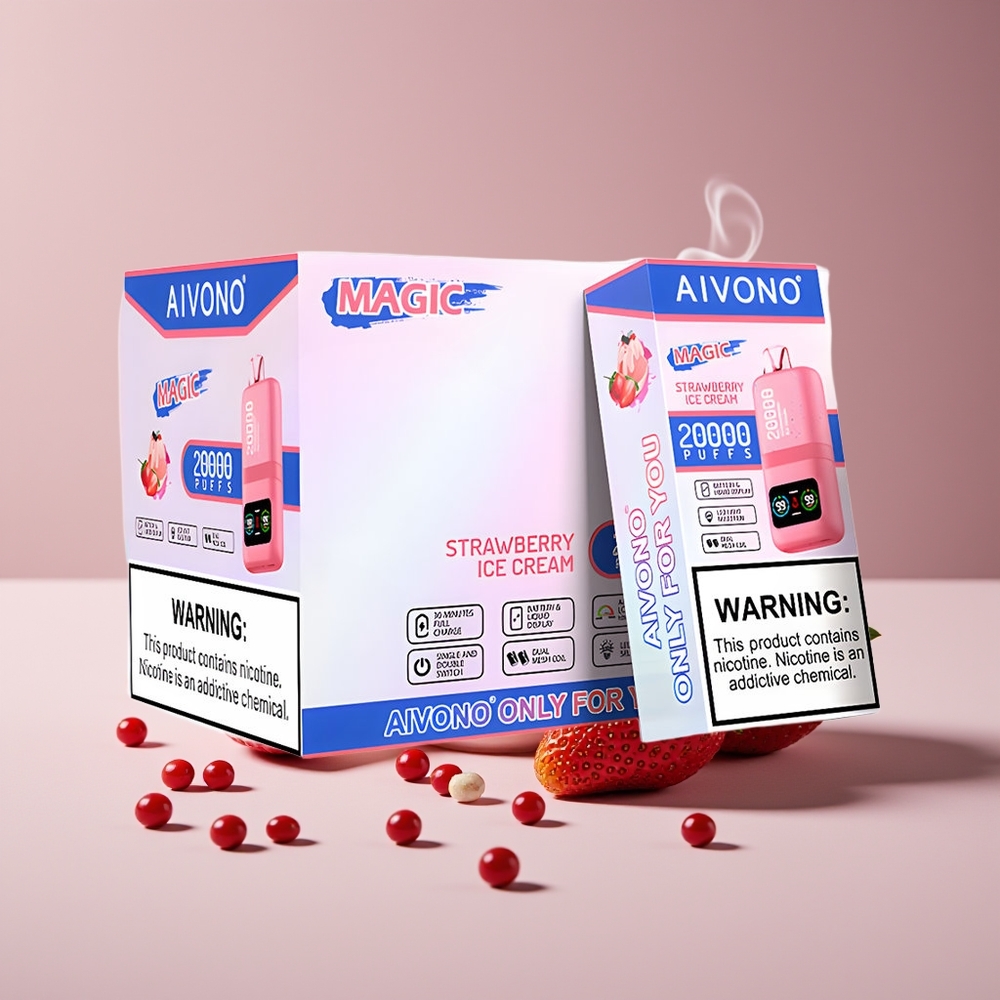 Aivono AIM MAGIC 20000 Puffs Dual Mesh Engros Danmark Jordbær Iscreme
