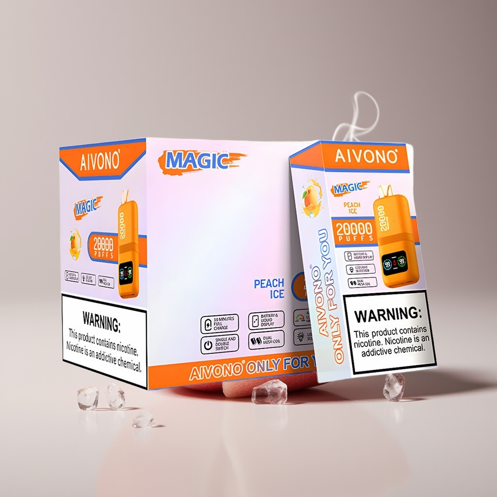 Aivono AIM MAGIC 20000 Puffs Fersken Is Engros Danmark LCD