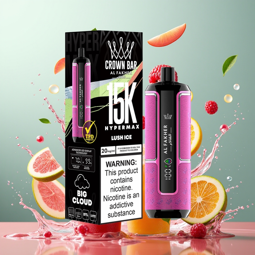 Al Fakher Crown Bar 15K Hypermax DTL Engros Danmark