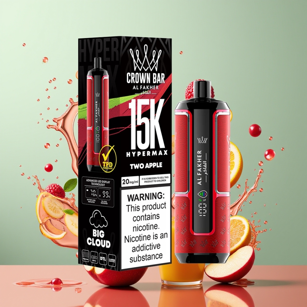 Al Fakher Crown Bar 15K Hypermax DTL To Æbler Engros Danmark