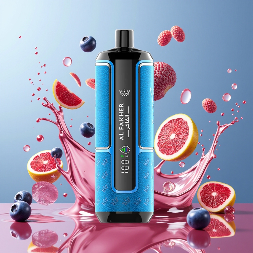 Al Fakher Crown Bar 15K Hypermax Engros Danmark 600mAh Engangsdamp Kit Blåbær Tyggegummi