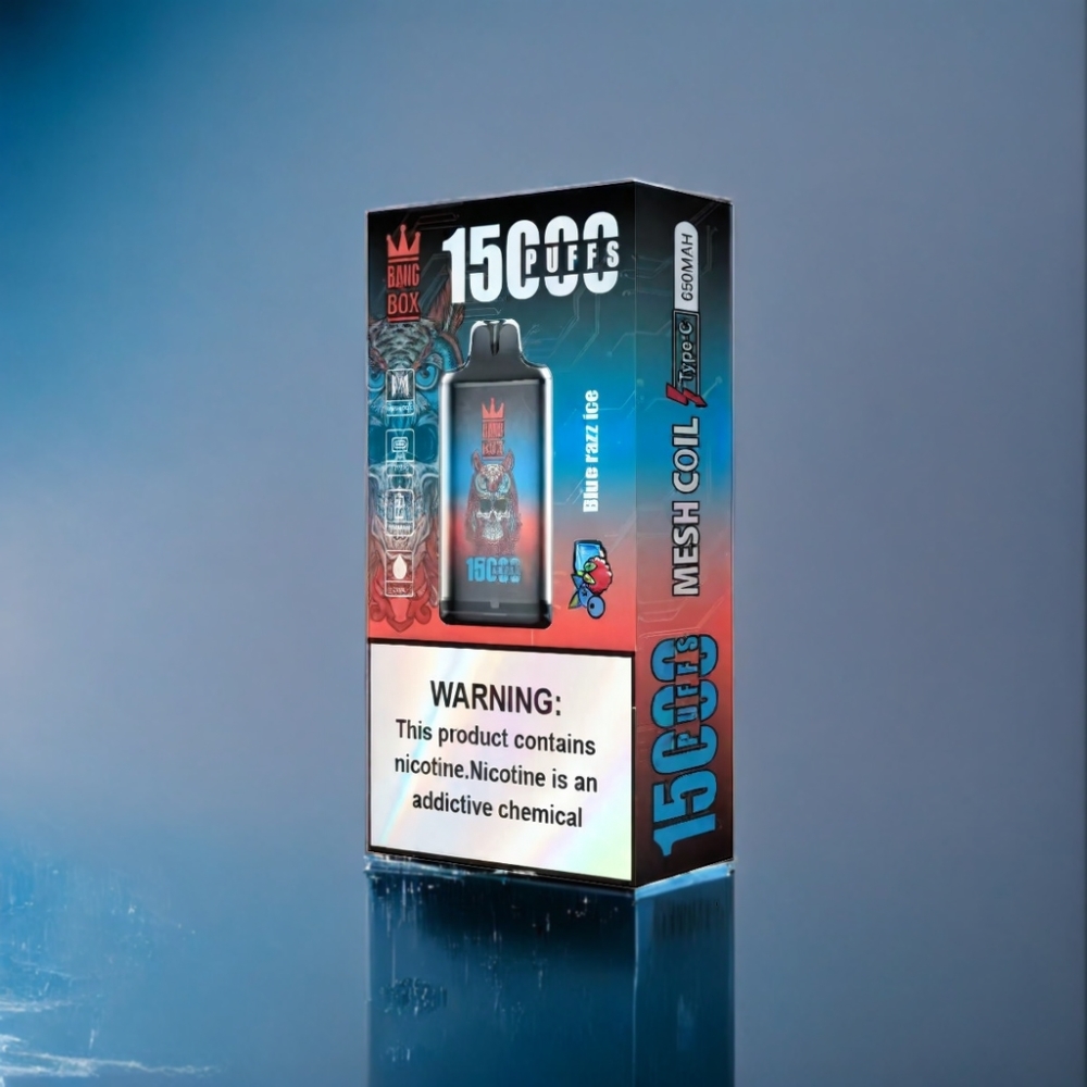 Bang Box 15000 Puffs Blå Hindbær Is Engros Danmark TYPE-C