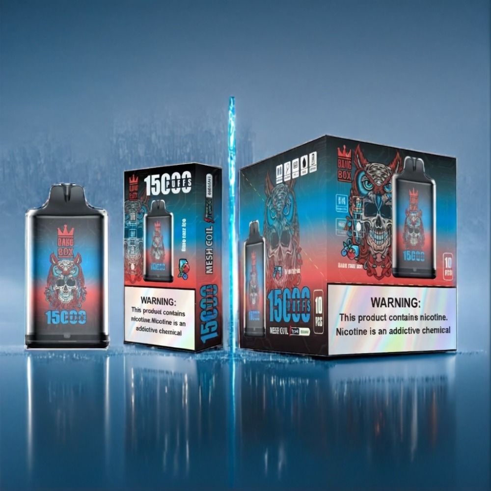 Bang Box 15000 Puffs Blå Hindbær Is Engros Danmark TYPE-C
