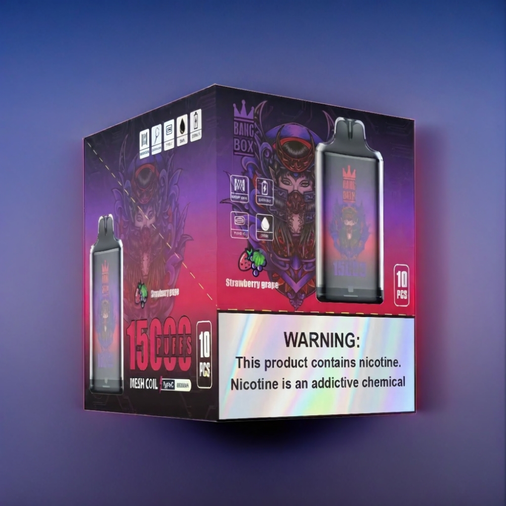 Bang Box 15000 Puffs Jordbær Drue 23ml Engros Danmark
