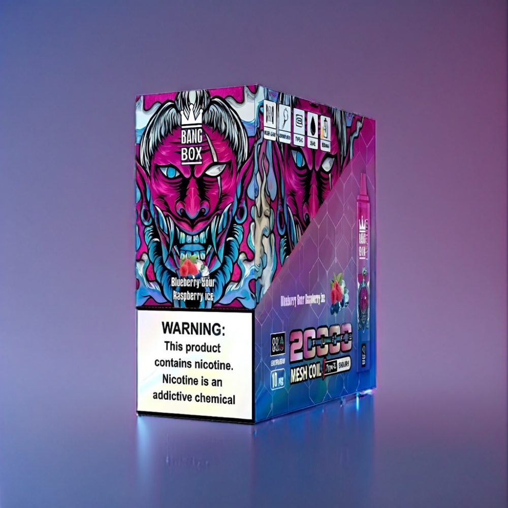 Bang Box 20000 Puffs Blåbær Sur Hindbær Is Engros Danmark 35ml