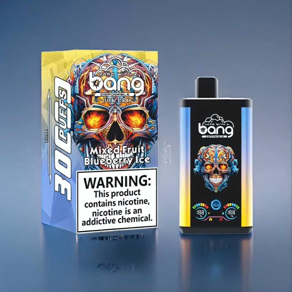 Bang 30K Pro 30000 Puffs Engros Danmark Blandet Frugt & Blåbær Is Dual-Smagssystem