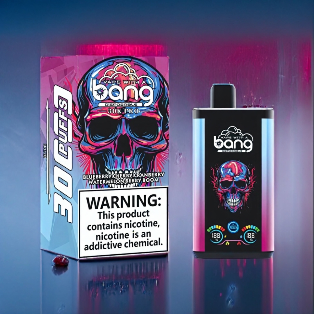 Bang 30K Pro 30000 Puffs Engros Danmark Dual-Smag Blåbær Kirsebær Tranebær & Vandmelon Bær Boom