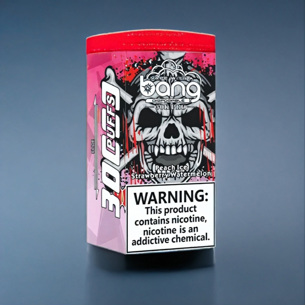 Bang 30K Pro 30000 Puffs Engros Danmark Ferskenis & Jordbær-Vandmelon Dual-Smagssystem
