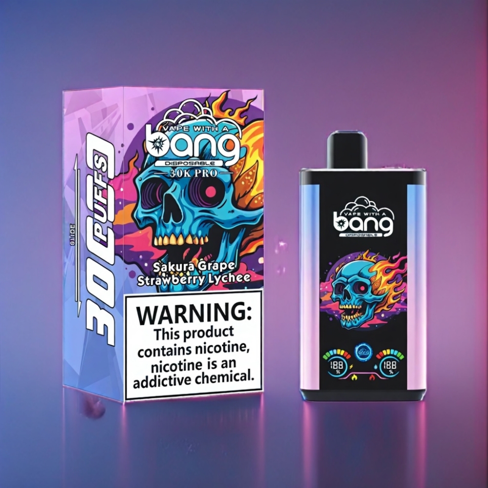 Bang 30K Pro 36ml Engros Danmark Sakura Vindrue & Jordbær Litchi