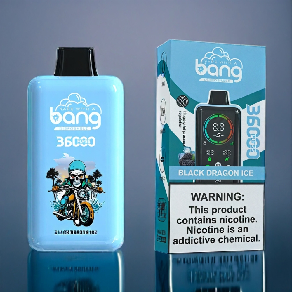 Bang 36000 Power Engros Danmark Engangs Vape Sort Drage Is med 36000 Puf