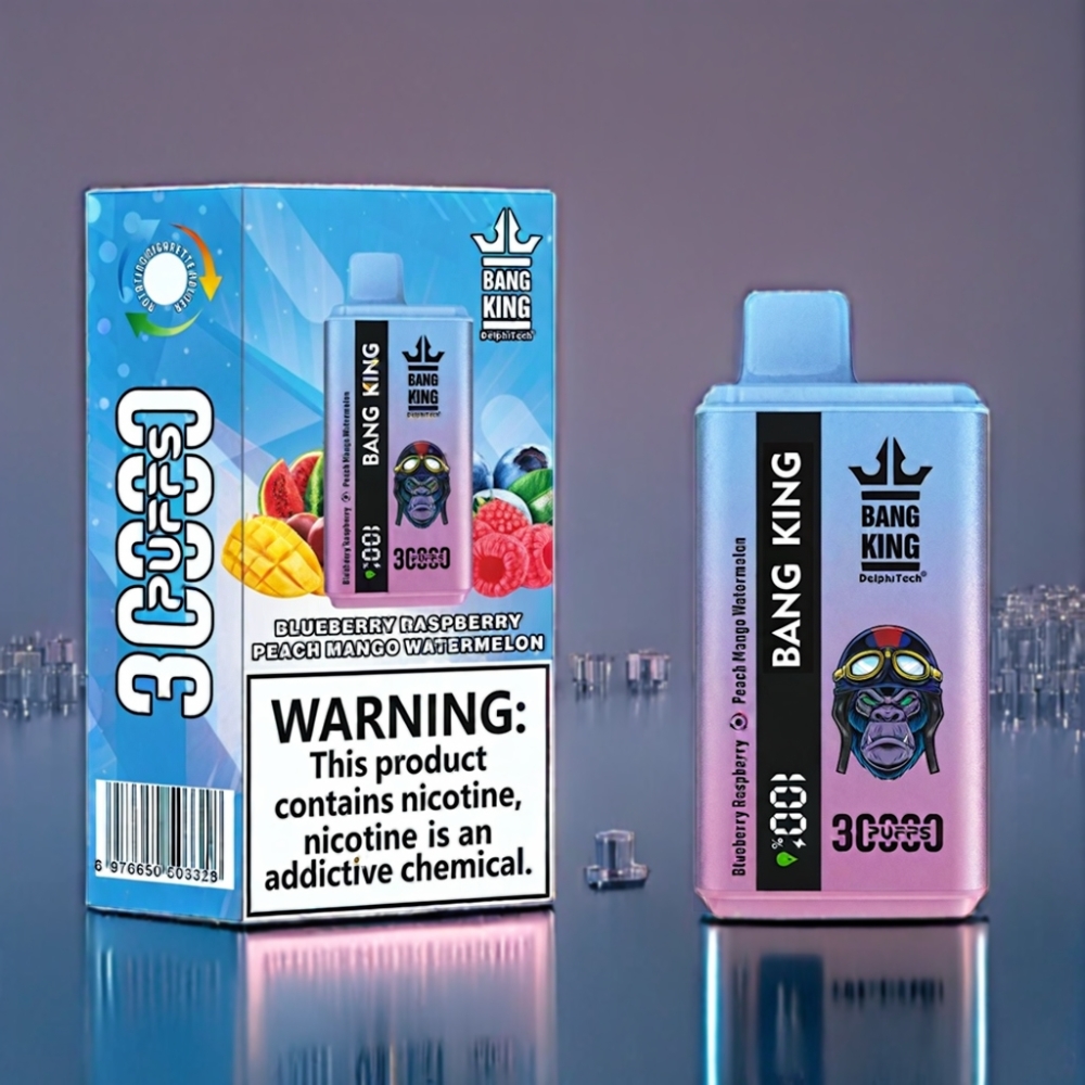 Bang King 30000 Puffs 36ml Engros Danmark Blåbær Hindbær Fersken Mango Vandmelon