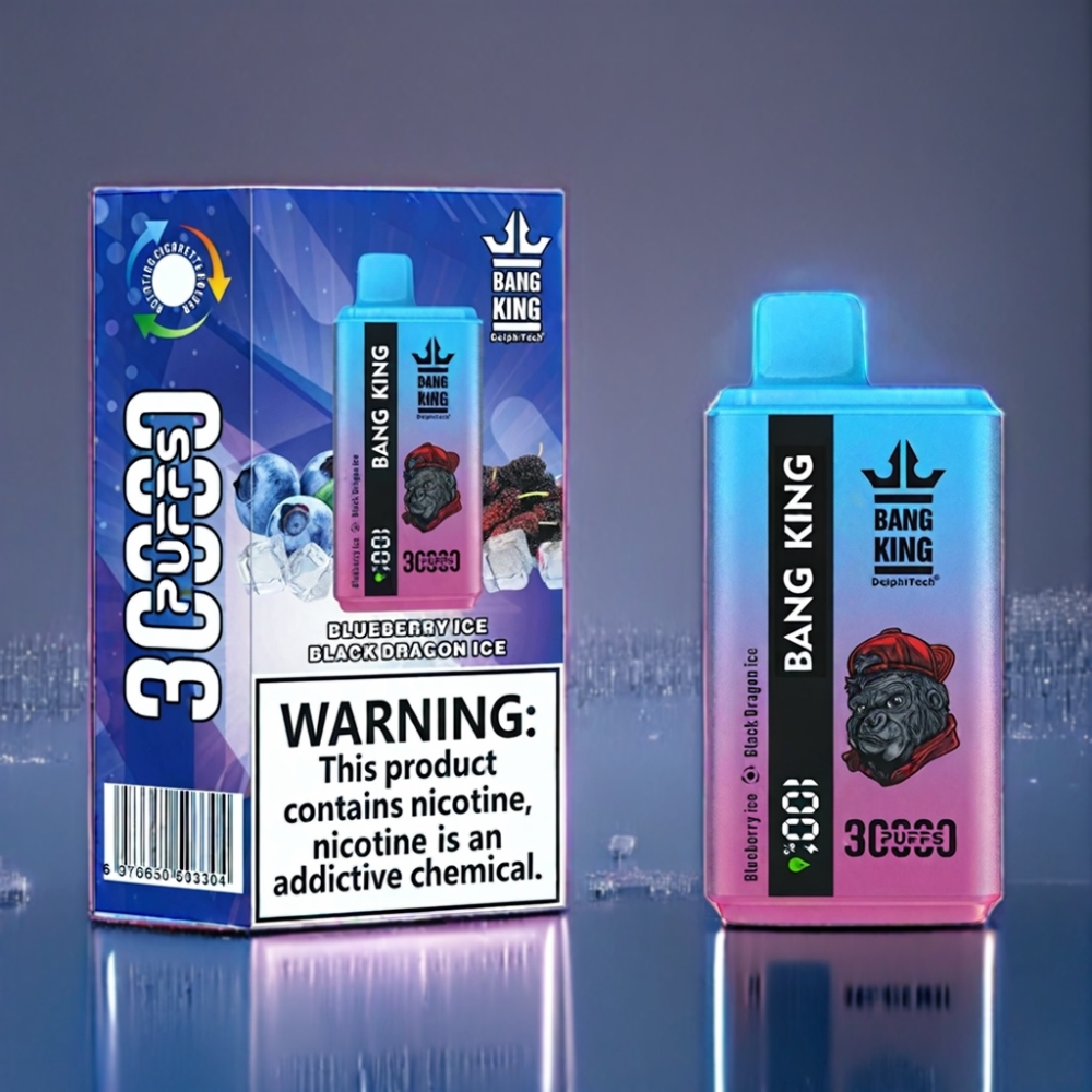 Bang King 30000 Puffs 36ml Engros Danmark Blåbær Is Sort Drage Is