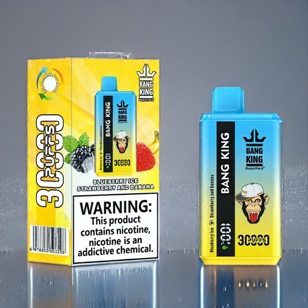 Bang King 30000 Puffs 36ml Engros Danmark Blåbær Is Jordbær Og Banan
