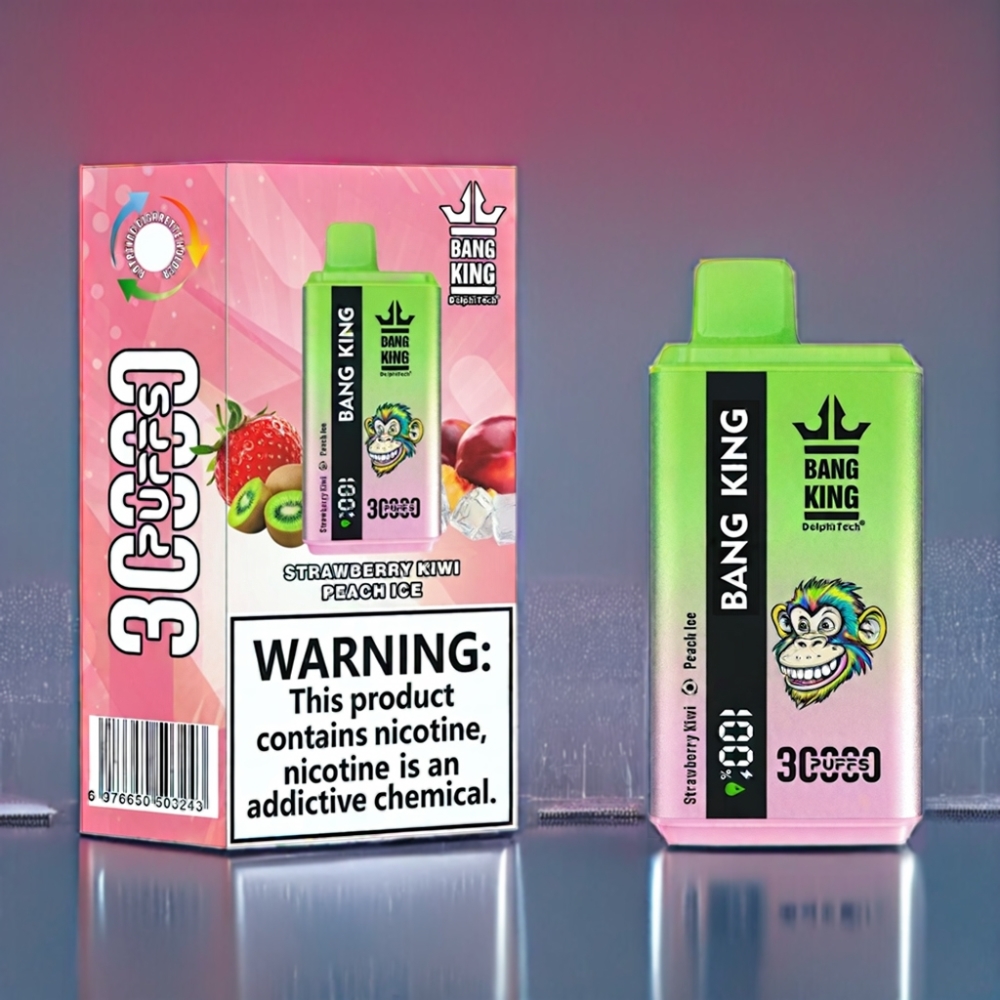 Bang King 30000 Puffs 36ml Engros Danmark Jordbær Kiwi Fersken Is