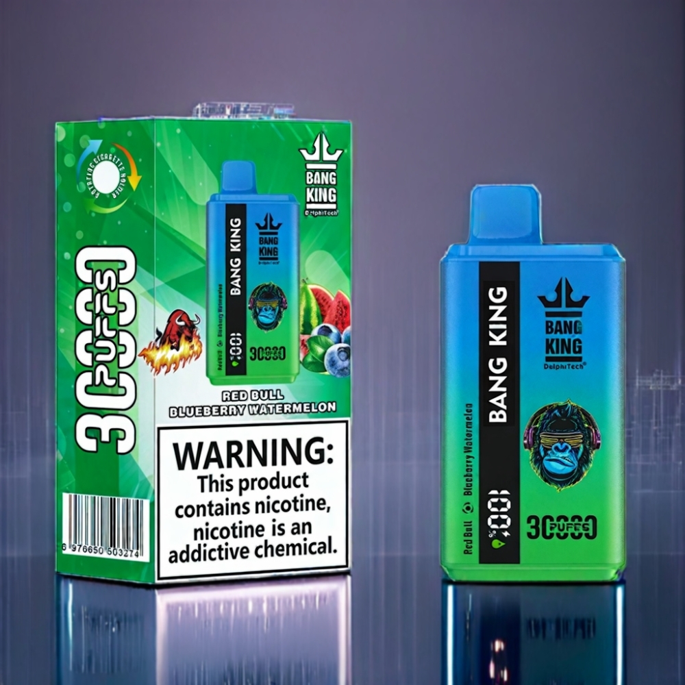 Bang King 30000 Puffs 36ml Engros Danmark Rød Tyr Blåbær Vandmelon