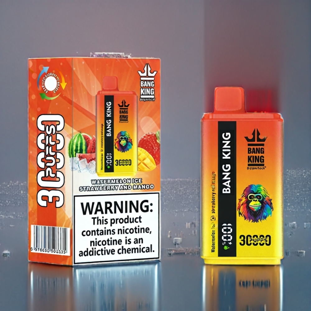 Bang King 30000 Puffs Engros Danmark Vandmelon Is Jordbær Og Mango 36ml