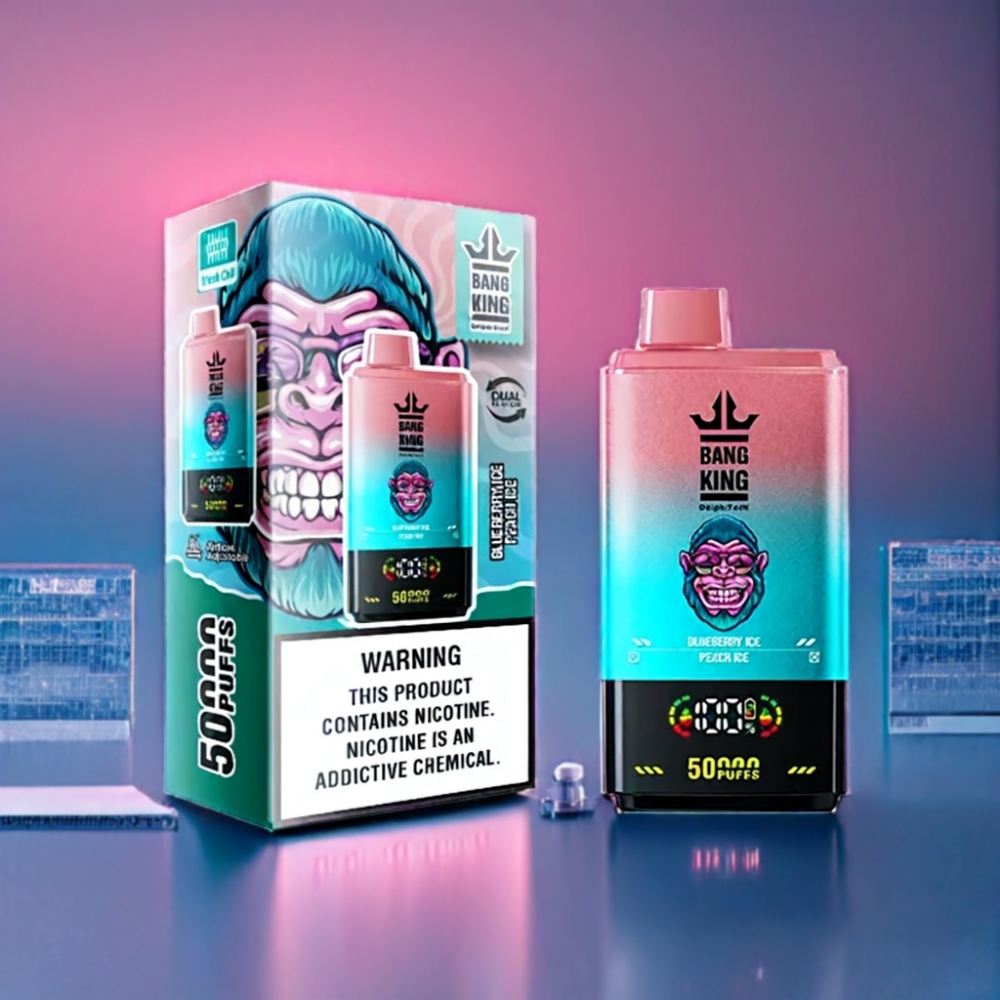 Bang King 50000 Engros Danmark Disposable Blåbær Is Fersken Is 50ml
