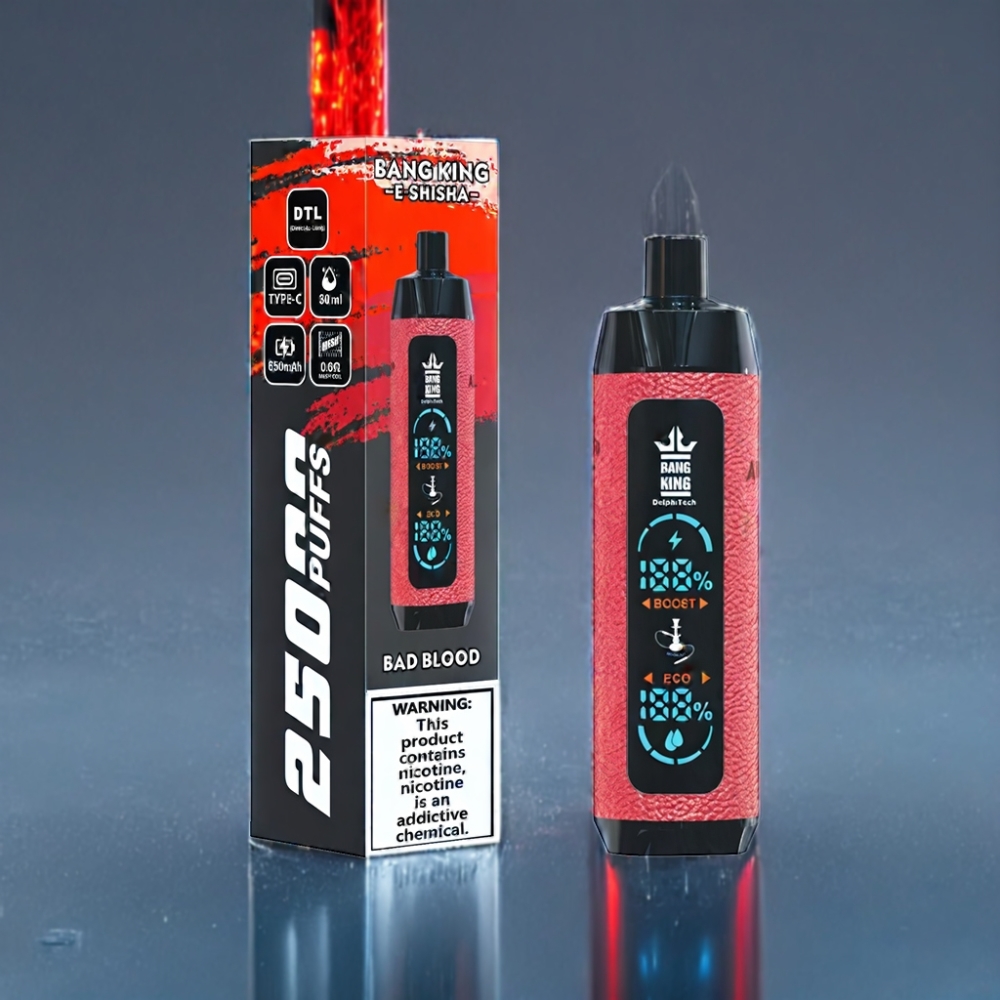 Bang King Shisha 25000 Puffs 30ml Engros Danmark Dårligt Blod