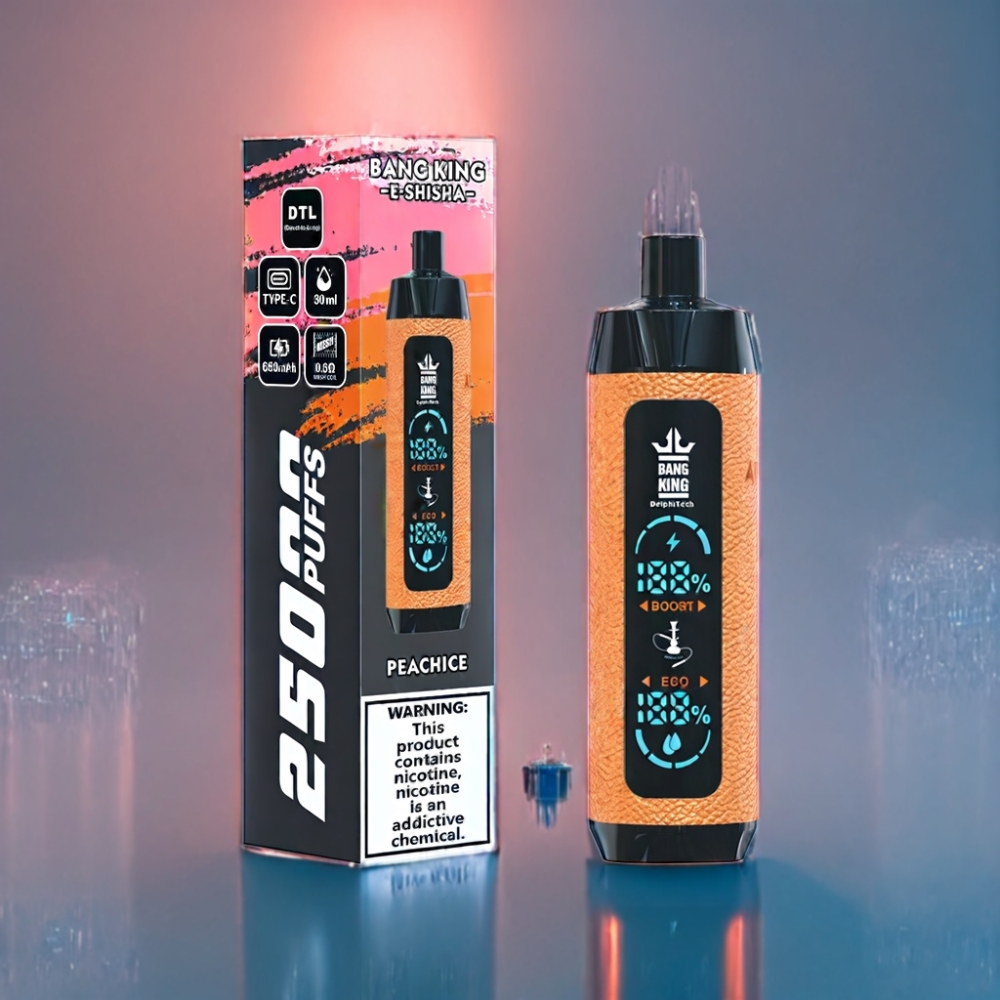 Bang King Shisha 25000 Puffs 650 mAh Engros Danmark Fersken Is