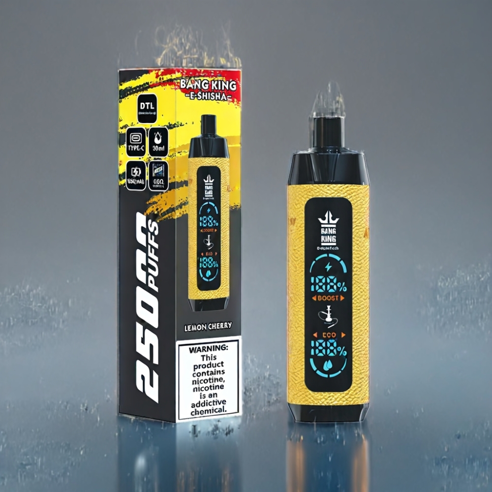 Bang King Shisha 25000 Puffs Engros Danmark Citron Kirsebær