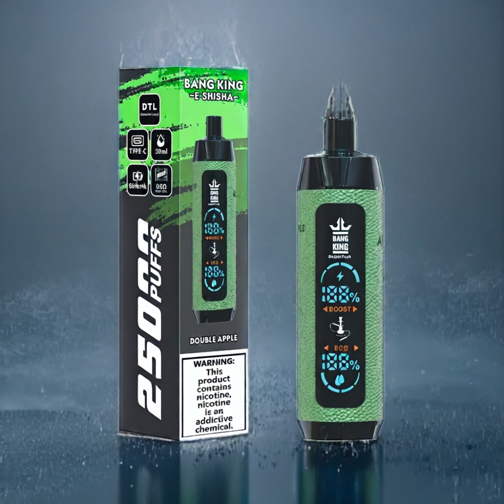 Bang King Shisha 25000 Puffs Engros Danmark Dobbelt Æble 30ml