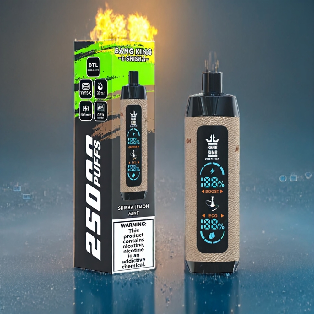 Bang King Shisha 25000 Puffs Engros Danmark Skærmkosolering Citronmynte