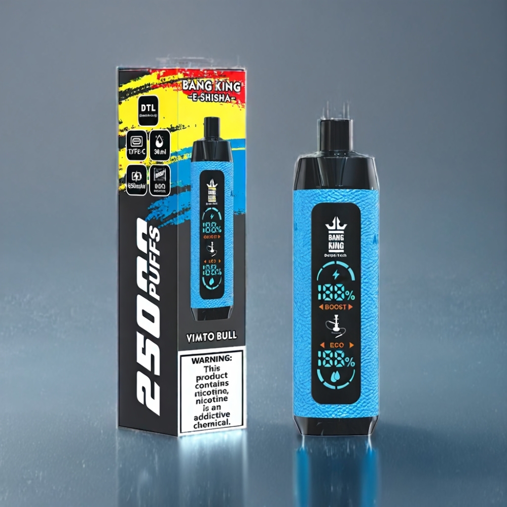 Bang King Shisha 25000 Puffs Engros Danmark Vimto Tyren Type-C Opladning
