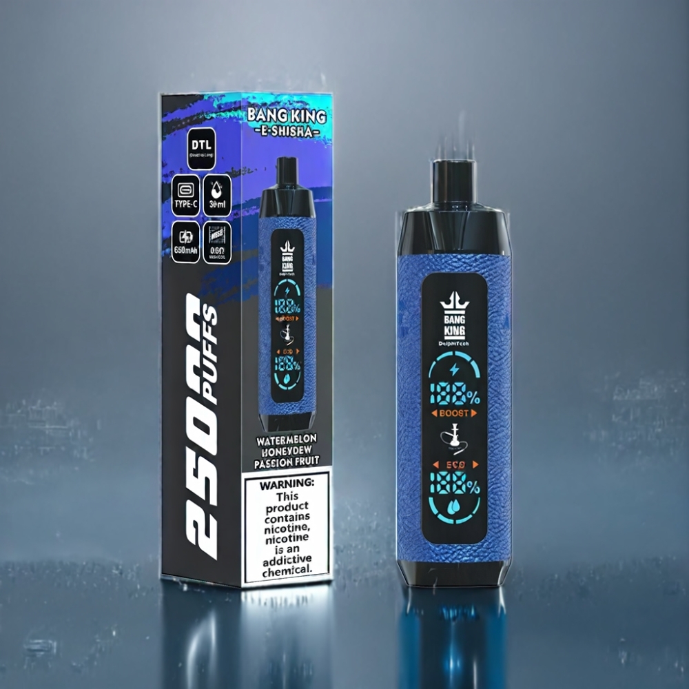 Bang King Shisha 25000 Puffs Vandmelon Honningmelon Passionfrugt Engros Danmark