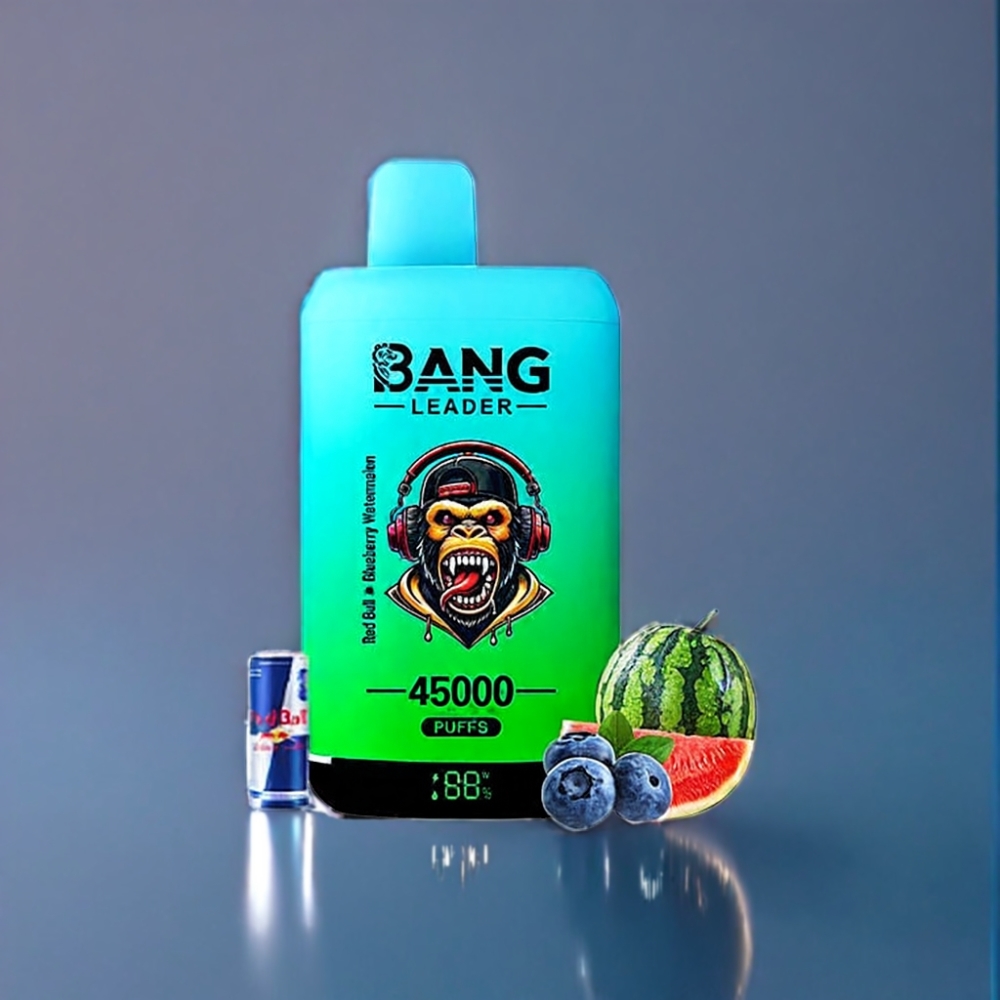 Bang Leader 45000 Puffs Engros Danmark 0% Nikotin Rød Tyr Blåblomst Vandmelon