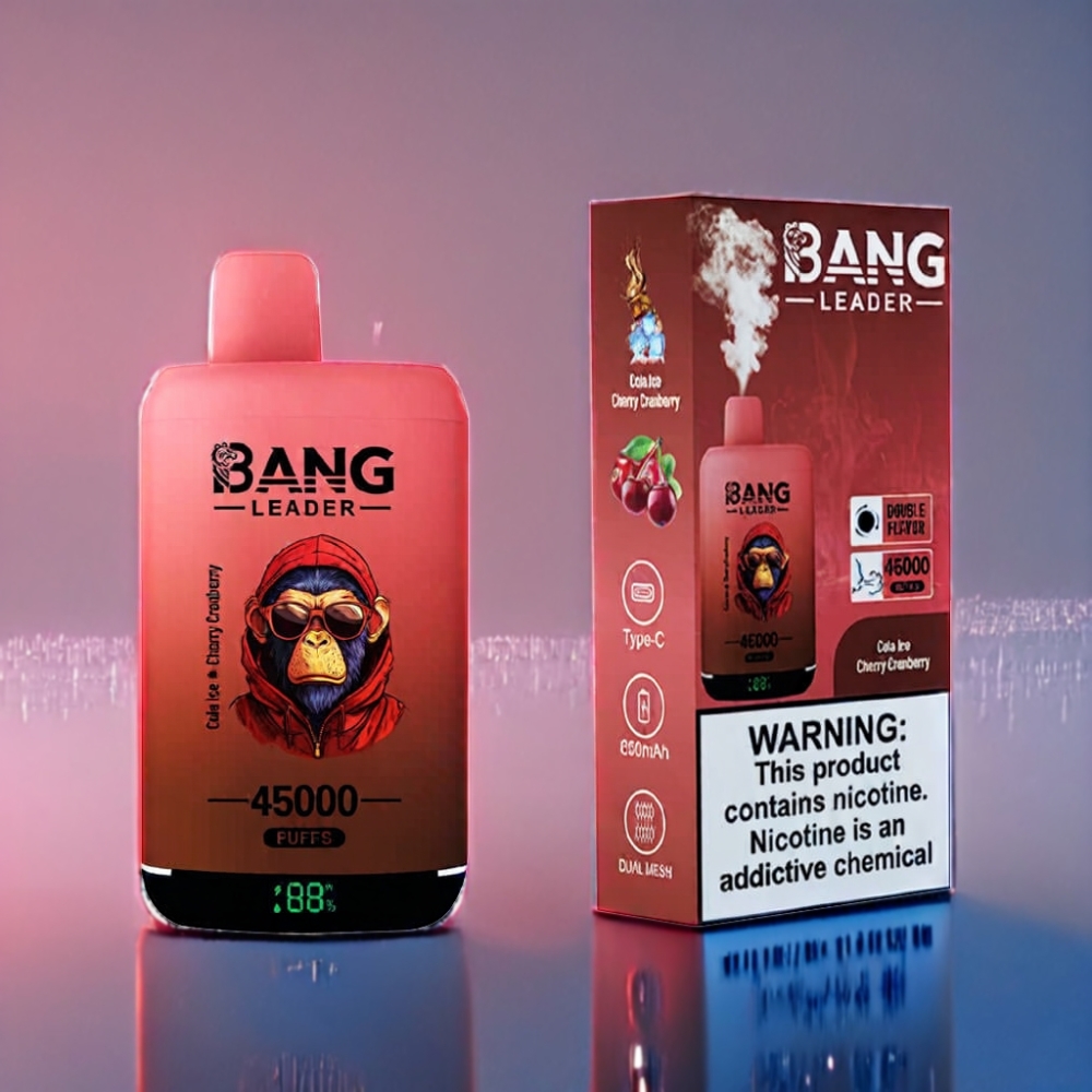 Bang Leader 45000 Puffs Engros Danmark Dual Smag 2-i-1 Cola Is Kirsebær Tranebær