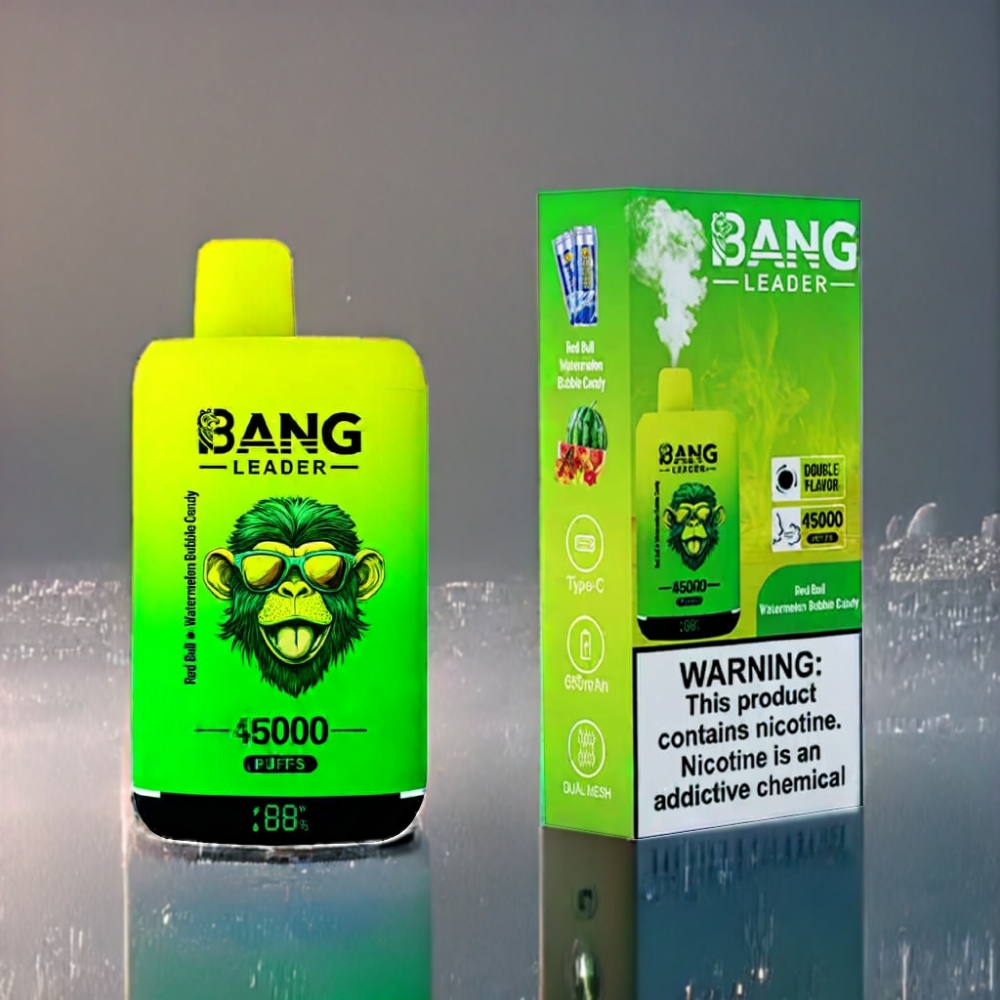 Bang Leader 45000 Puffs Engros Danmark Rød Tyr Vandmelon Bobbel Slik Dual Flavor