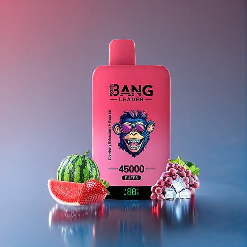 Bang Leader Engros Danmark 45000 Puffs 0% Nikotin Jordbær Vandmelon Drue Is