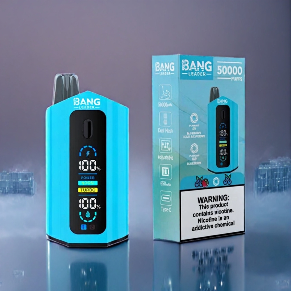 Bang Leader 50000 Puffs 2-in-1 Smag Engros Danmark Blåbær Sur Hindbær Blåbær