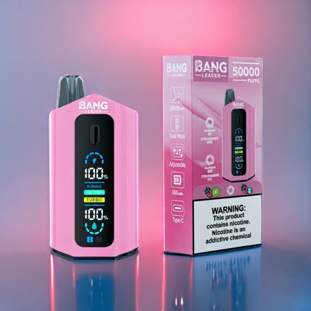 Bang Leader 50000 Puffs Engros Danmark Type-C Jordbær Kiwi Jordbær Is