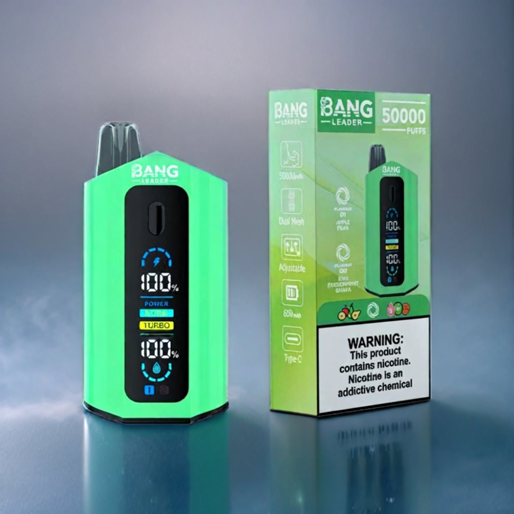 Bang Leader 50000 Puffs Engros Danmark Æble Pære Kiwi Passionsfrugt Guava Type-C