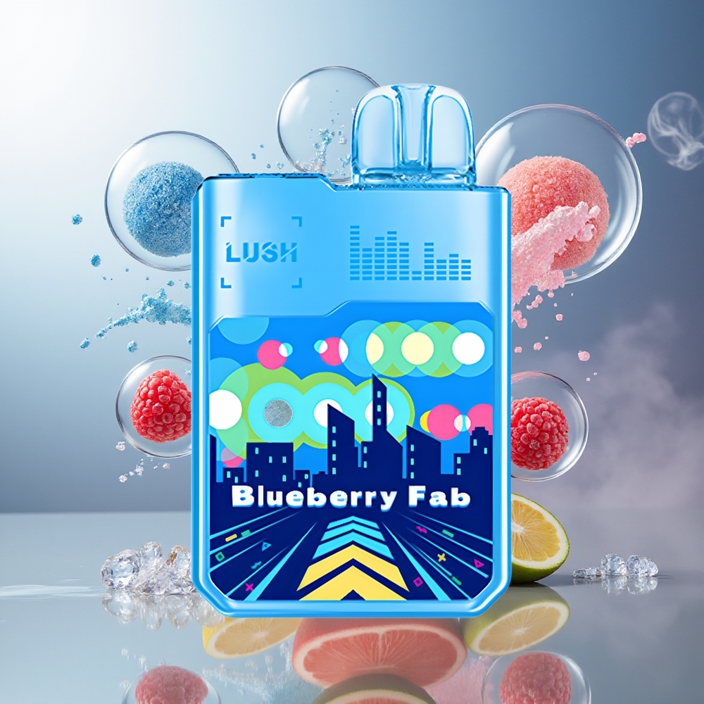 Digiflavor Geekbar LUSH 20000 Puffs Dual-Mesh Blå Razz Is Engros Danmark