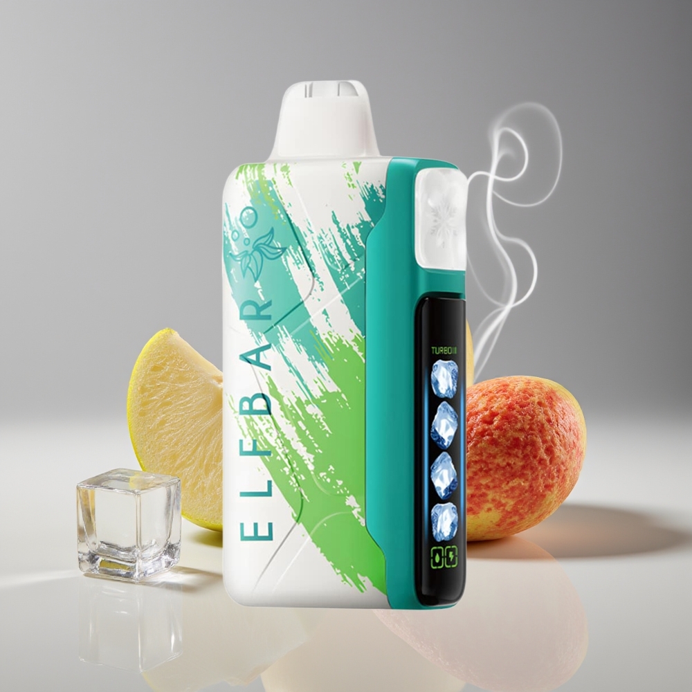 Elf Bar Ice King 40000 Puffs Genopladelig Vape Sur Æble Is Med LCD Display Engros Danmark