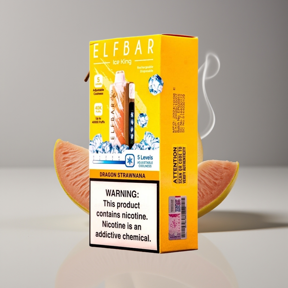 Elf Bar Ice King 40000 Puffs Justerbar Køling Dragon Jordbærbanan Engros Danmark