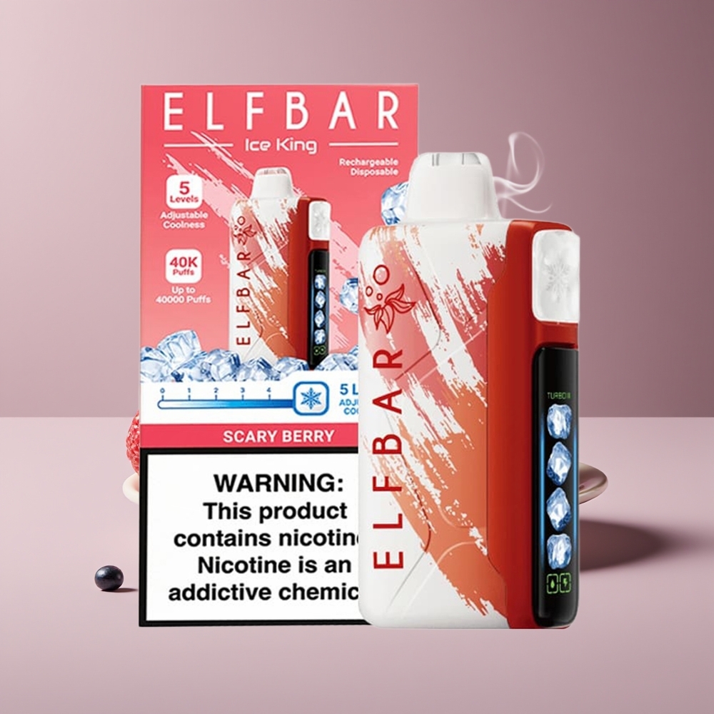 Elf Bar Ice King 40000 Puffs Justerbar Køling Engros Danmark Skræmmende Bær