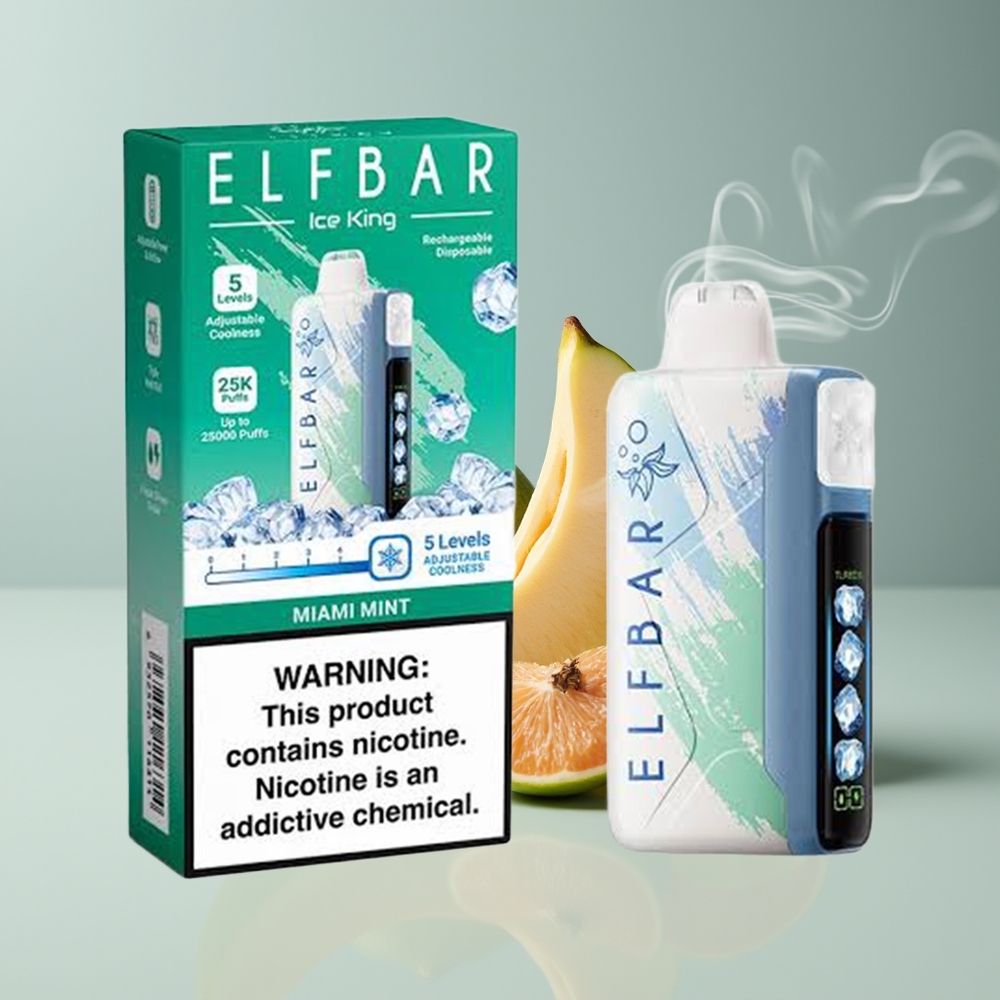 Elf Bar Ice King 40000 Puffs Justerbar Køling Miami Mynte Engros Danmark
